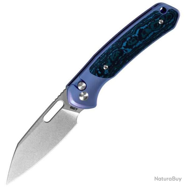 CJRB J1925AT4-FCG - Couteau pliant Aficionado S90V bleu, titane & carbone