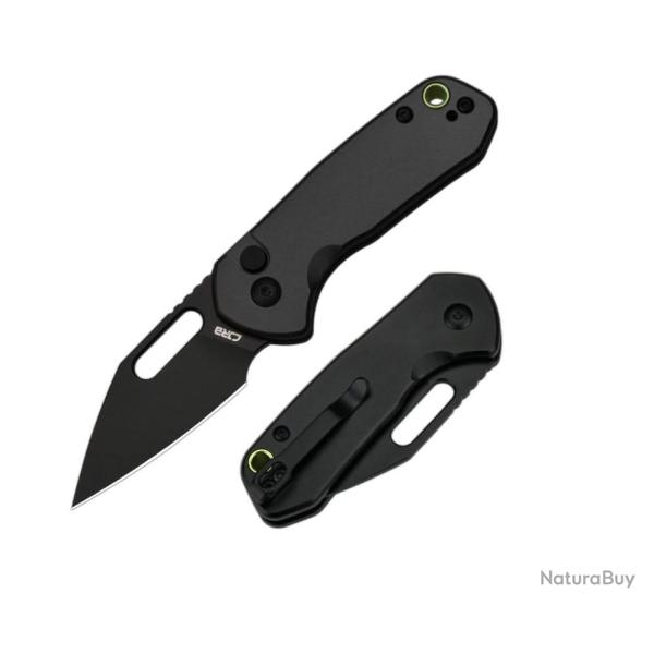 CJRB J1933-BBK Mini Pyrite - Couteau Pliant 7,5cm Lame AR-RPM9, Manche Aluminium Noir
