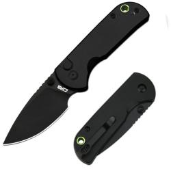 CJRB J1934-BBK - Couteau pliant Mica, lame AR-RPM9 noire et manche aluminium noir