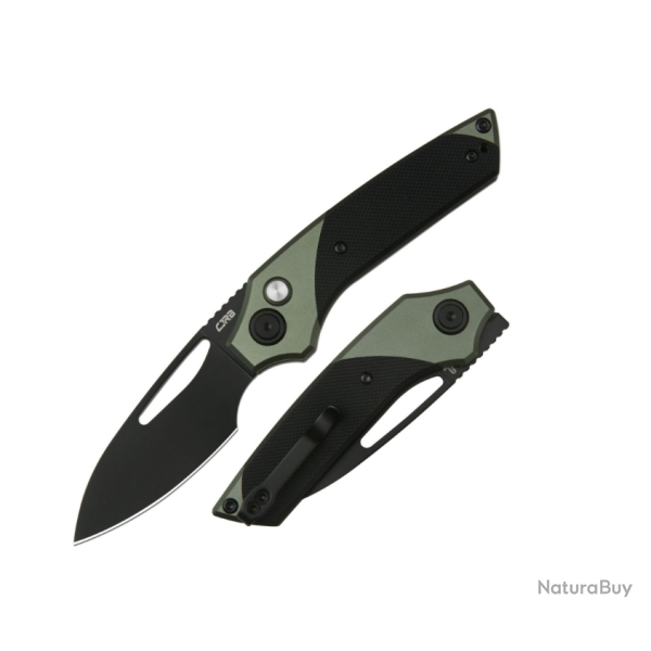 CJRB J1949-BBK - Couteau pliant AR-RPM9, aluminium vert et noir