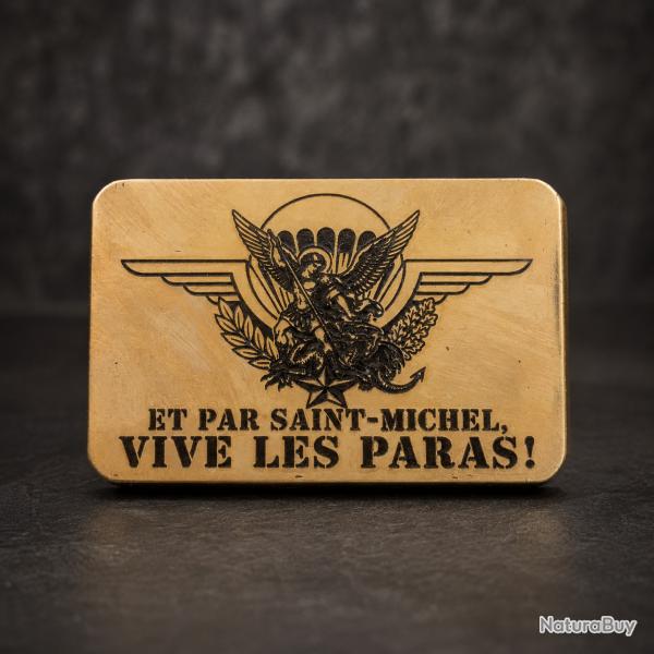 Boucle de ceinture Parachutiste Saint-Michel - militaria belt buckle - TAP para