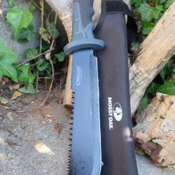 Gros Couteau Machette Bowie Camillus Titanium Lame Acier 3Cr13 Manche Abs Etui Nylon Survie Treck !!