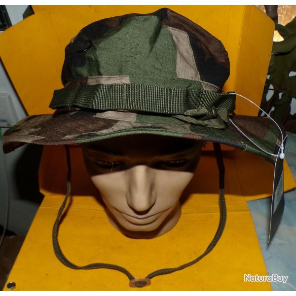 CHAPEAU CAMOUFLAGE CCE , U.S GI BOONIE HAT , ONE SIZE TAILLE UNIQUE REGLAGE PAR UNE SANGLE , FABRICA