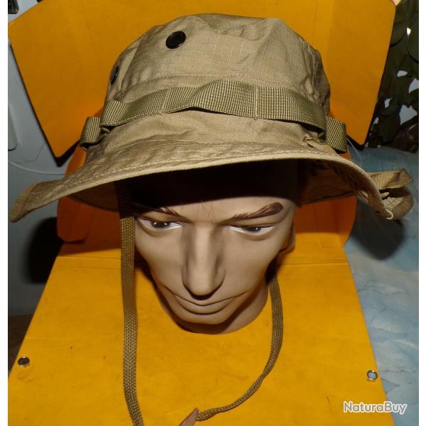 CHAPEAU COULEUR  COYOTE , U.S GI BOONIE HAT , ONE SIZE TAILLE UNIQUE REGLAGE PAR UNE SANGLE , FABRIC