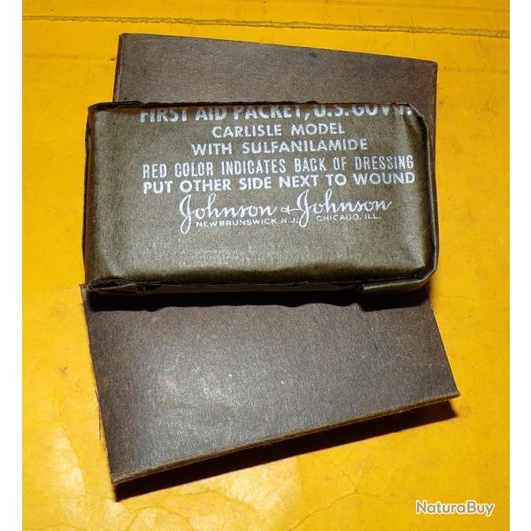 Pansement US ARMY FIRST AID PACKET ,   JOHNSON Chicago militaria WW2 ,   ETAT  NEUF VOIR PHOTOS . PO
