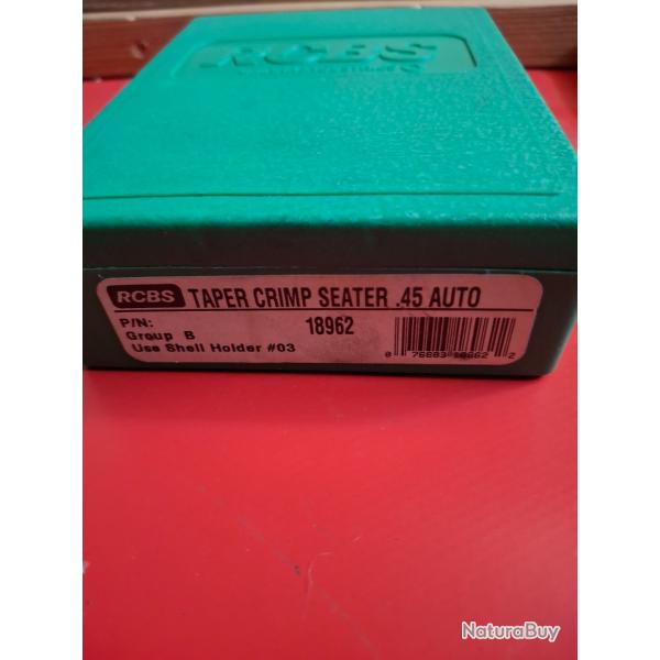 Outil Rcbs 45 acp / auto  taper crimp