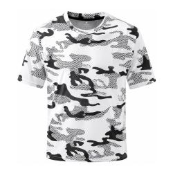 T-shirt Sport Homme Camouflage Blanc Respirant Polyester