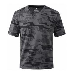 T-shirt Sport Homme Camouflage Gris Respirant Polyester