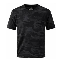 T-shirt Sport Homme Camouflage Noir Respirant Polyester