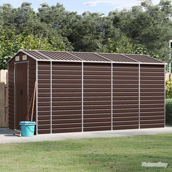 Abri de marron 191 x 385 x 198 cm en acier galvanis�