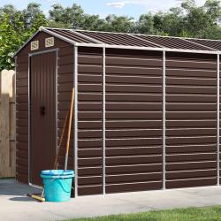 Abri de marron 191x895x198 cm acier galvanis&eacute;