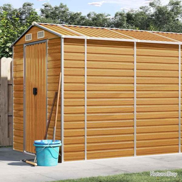 Abri de marron clair 191x725x198 cm acier galvanis�