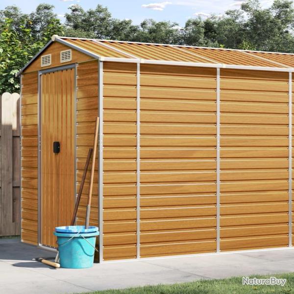 Abri de marron clair 191x895x198 cm acier galvanis�