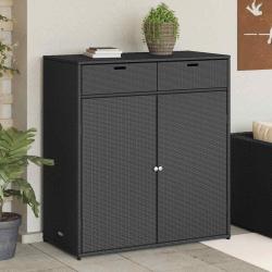 Armoire de rangement de noir 105x55x113cm r&eacute;sine tress&eacute;e