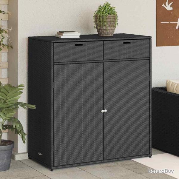 Armoire de rangement de noir 105x55x113cm r�sine tress�e