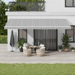 Auvent r&eacute;tractable automatique anthracite et blanc 600x350 cm