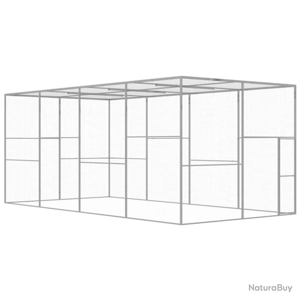 Cage pour chat 6x3x2,5 m Acier galvanis�