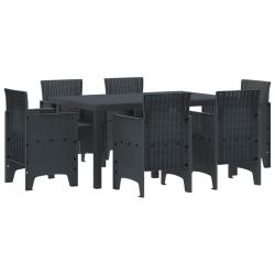 Ensemble de salle &agrave; manger, 7 pi&egrave;ces, anthracite