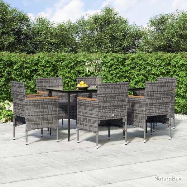 Ensemble � manger de coussins 7pcs Gris et noir