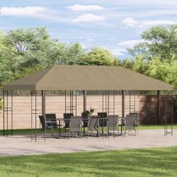 Housse de canop&eacute;e de gazebo 6 x 3 m Beige Polyester 190