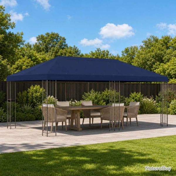 Housse de canop�e de gazebo 6 x 3 m Bleu Polyester 190
