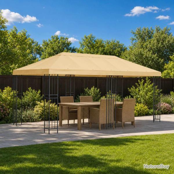 Housse de canop�e de gazebo 6 x 3 m Cr�me Polyester 190