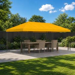 Housse de canop&eacute;e de gazebo 6 x 3 m Jaune Polyester 190