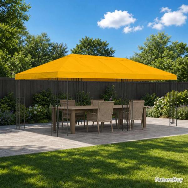 Housse de canop�e de gazebo 6 x 3 m Jaune Polyester 190