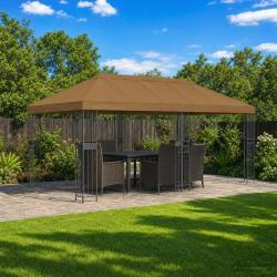 Housse de canop&eacute;e de gazebo 6 x 3 m Taupe Polyester 190