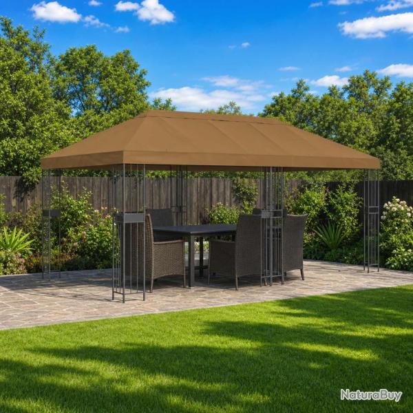 Housse de canop�e de gazebo 6 x 3 m Taupe Polyester 190