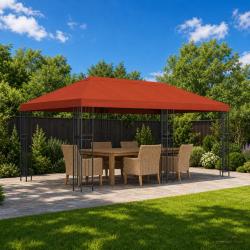 Housse de canop&eacute;e de gazebo 6 x 3 m Terre cuite Polyester 190