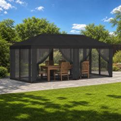 Housse de tonnelle avec murs lat&eacute;raux 6 x 3 m Anthracite