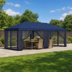 Housse de tonnelle avec murs lat&eacute;raux 6 x 3 m Bleu Polyester
