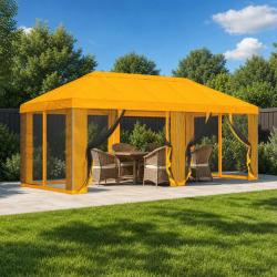 Housse de tonnelle avec murs lat&eacute;raux 6 x 3 m Jaune Polyester