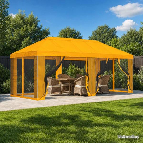 Housse de tonnelle avec murs lat�raux 6 x 3 m Jaune Polyester