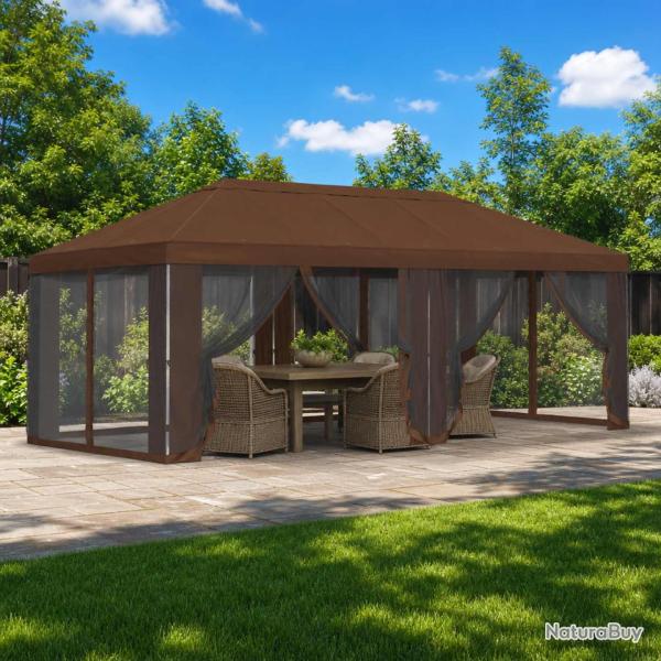 Housse de tonnelle avec murs lat�raux 6 x 3 m Marron Polyester