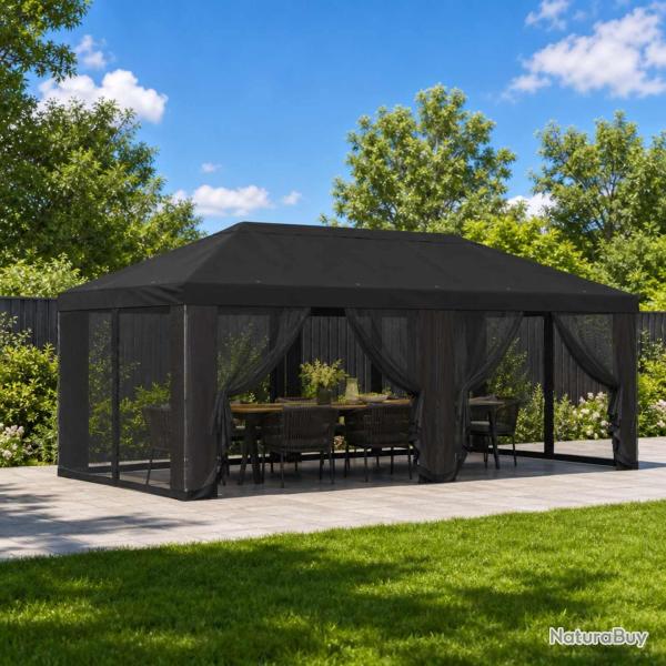 Housse de tonnelle avec murs lat�raux 6 x 3 m Noir Polyester