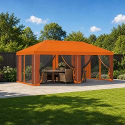 Housse de tonnelle avec murs lat&eacute;raux 6 x 3 m Orange Polyester