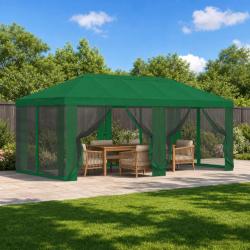 Housse de tonnelle avec murs lat&eacute;raux 6 x 3 m Vert Polyester
