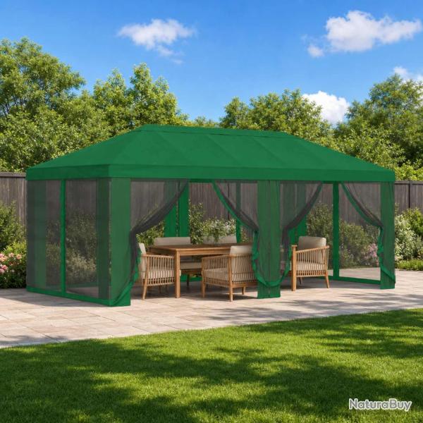 Housse de tonnelle avec murs lat�raux 6 x 3 m Vert Polyester