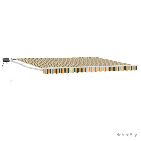 Store r�tractable manuel avec LEDs Vert, Jaune, Blanc 4,5 � 3 m