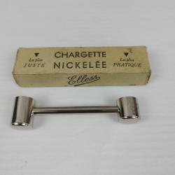 Ancienne Chargette Nickel&eacute;e "Elless" pour Poudre T et Plomb - Calibre 12 - Avec bo&icirc;te