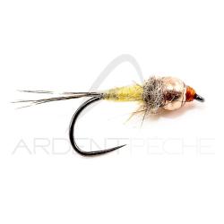 Mouche DEVAUX Nymphe bille tungst&egrave;ne JBNT 61 (par 3) H20