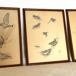 Lot de 3 dessins reproductions Boris Riab