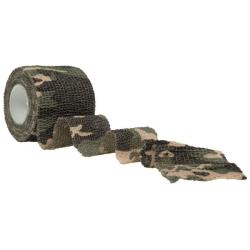 Adh&eacute;sif tactique Mil-Tec Wrap auto-agrippant 5 cm &times; 4,5 m silencieux et r&eacute;utilisable Woodland