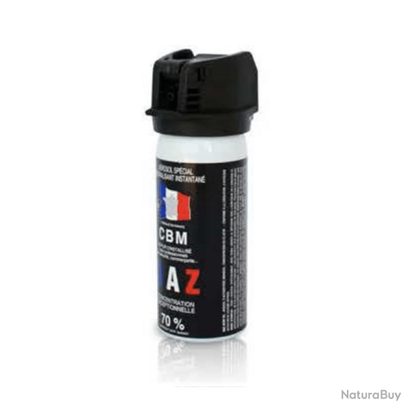 A�rosol de d�fense CBM gaz lacrymog�ne CS + Capot Clapet 50 ml Autre