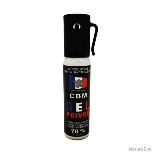 A�rosol de d�fense CBM Gel lacrymog�ne au poivre OC + Capot Standard 25 ml Autre