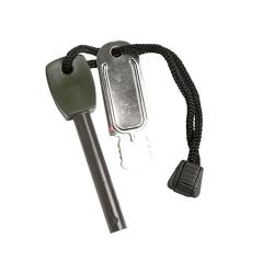 Allume-feu Mil-Tec Firesteel Large avec grattoir et cordelette Vert olive