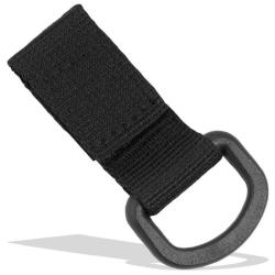 Anneau MOLLE D-Ring + Velcro  Bulldog Tactical Gear Noir &Agrave; l'unit&eacute;