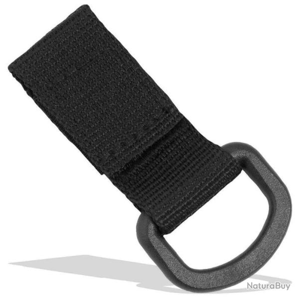 Anneau MOLLE D-Ring + Velcro  Bulldog Tactical Gear Noir � l'unit�